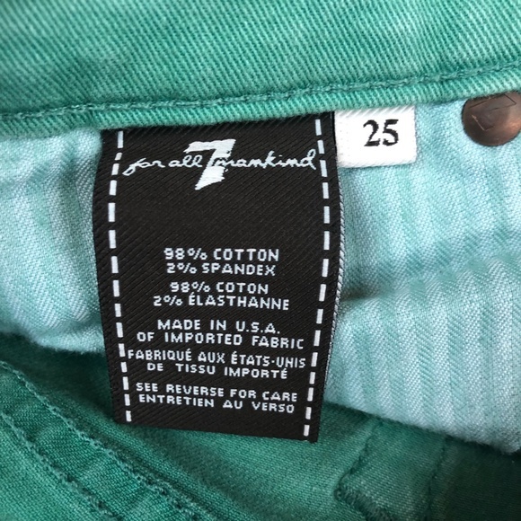 7 For All Mankind Green Crop Flare Jeans Pants Denim ((size 25)) - Picture 7 of 8